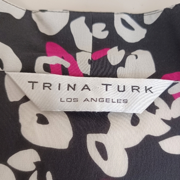 Trina Turk Y2K Babydoll Cap-Sleeve Office Blouse - Picture 11 of 12